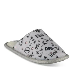 Chaussons GRIS Fille Motif Animal A Enfiler