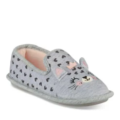 Chaussons GRIS Fille Motif Animal A Enfiler