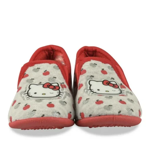 Chaussons GRIS Fille Motif Uni A Enfiler