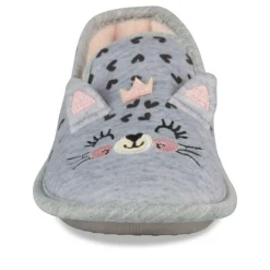 Chaussons GRIS Fille Motif Animal A Enfiler