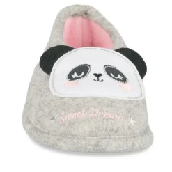 Chaussons GRIS Fille Motif Uni A Enfiler