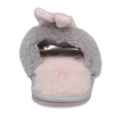 Chaussons GRIS Fille Motif Fausse Fourrure
