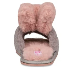 Chaussons GRIS Fille Motif Uni A Enfiler