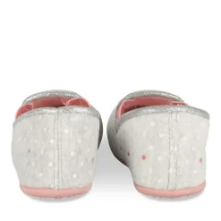Chaussons GRIS Fille Motif A Pois A Enfiler