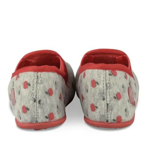 Chaussons GRIS Fille Motif Uni A Enfiler