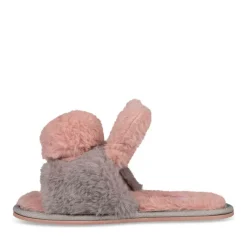 Chaussons GRIS Fille Motif Uni A Enfiler