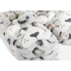 Chaussons GRIS Fille Motif Animal A Enfiler
