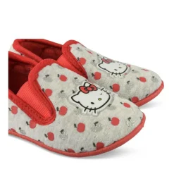 Chaussons GRIS Fille Motif Uni A Enfiler