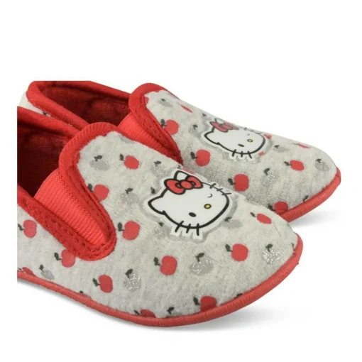 Chaussons GRIS Fille Motif Uni A Enfiler