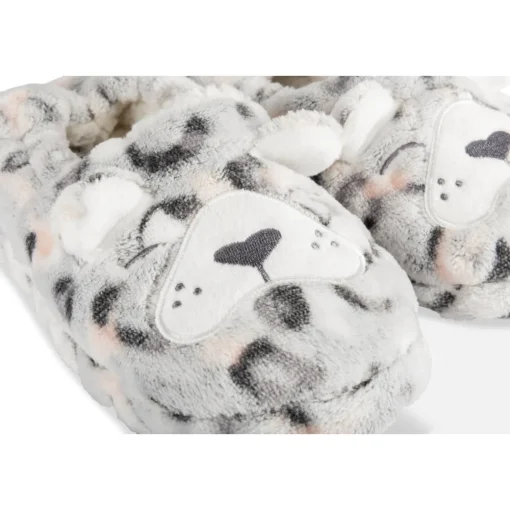 Chaussons GRIS Fille Motif Animal A Enfiler