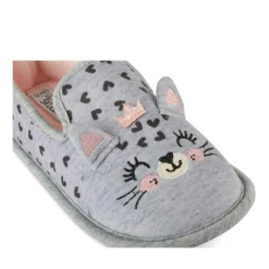 Chaussons GRIS Fille Motif Animal A Enfiler