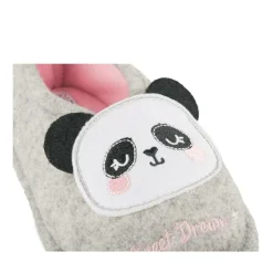 Chaussons GRIS Fille Motif Uni A Enfiler