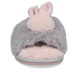 Chaussons GRIS Fille Motif Fausse Fourrure