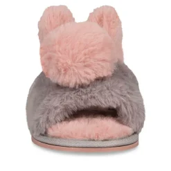 Chaussons GRIS Fille Motif Uni A Enfiler