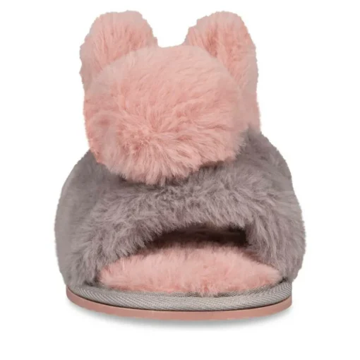 Chaussons GRIS Fille Motif Uni A Enfiler