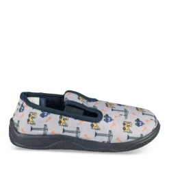 Chaussons GRIS Garçon Motif Uni A Enfiler