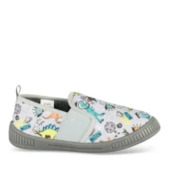 Chaussons GRIS Garçon Motif Dinosaure A Enfiler