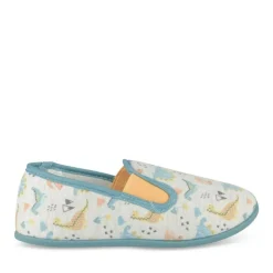 Chaussons GRIS Garçon Motif Dinosaure A Enfiler