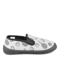 Chaussons GRIS Garçon Motif Uni A Enfiler