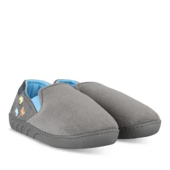 Chaussons GRIS Garçon Motif Uni A Enfiler
