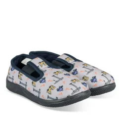 Chaussons GRIS Garçon Motif Uni A Enfiler
