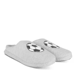 Chaussons GRIS Garçon Motif Uni A Enfiler