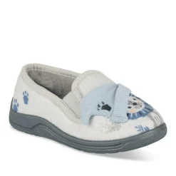 Chaussons GRIS Garçon Motif Uni A Enfiler