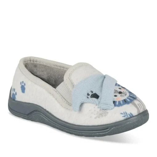 Chaussons GRIS Garçon Motif Uni A Enfiler