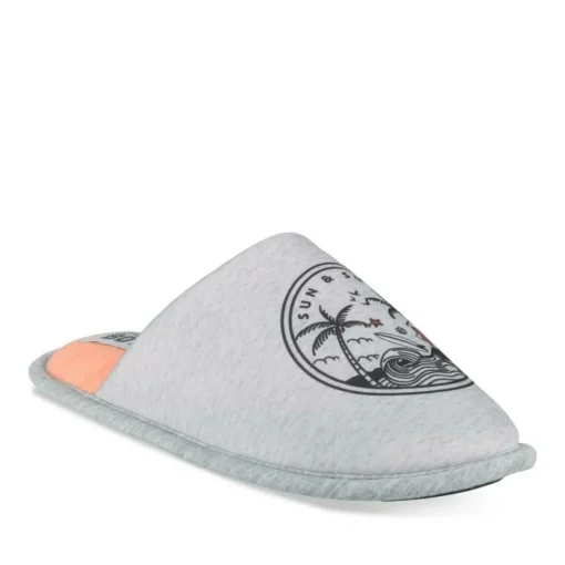 Chaussons GRIS Garçon Motif Uni A Enfiler