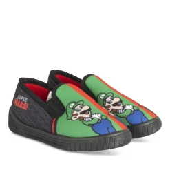 Chaussons GRIS Garçon Motif Multicolore A Enfiler