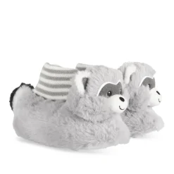 Chaussons GRIS Garçon Motif Animal A Enfiler