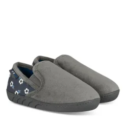 Chaussons GRIS Garçon Motif Uni A Enfiler