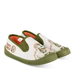 Chaussons GRIS Garçon Motif Dinosaure A Enfiler