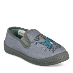 Chaussons GRIS Garçon Motif Dinosaure A Enfiler