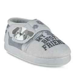 Chaussons GRIS Garçon Motif Animal Scratch