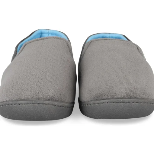 Chaussons GRIS Garçon Motif Uni A Enfiler