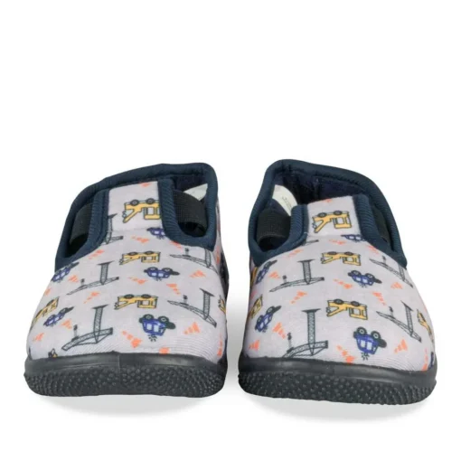 Chaussons GRIS Garçon Motif Uni A Enfiler