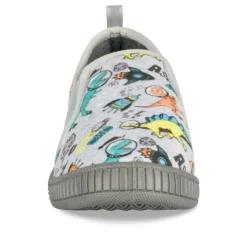 Chaussons GRIS Garçon Motif Dinosaure A Enfiler