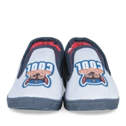 Chaussons GRIS Garçon Motif Animal A Enfiler