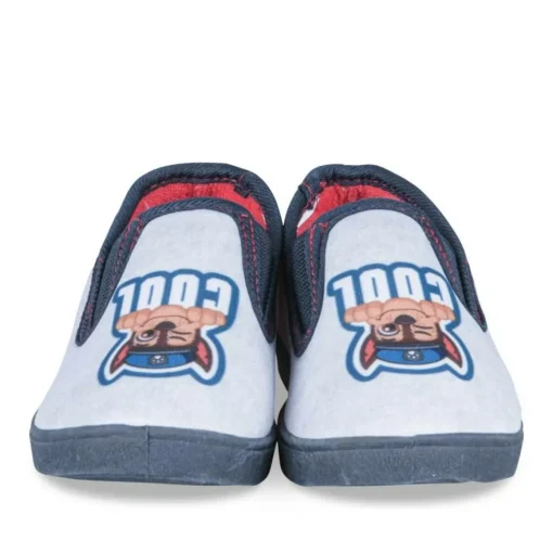 Chaussons GRIS Garçon Motif Animal A Enfiler