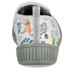 Chaussons GRIS Garçon Motif Dinosaure A Enfiler