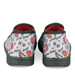 Chaussons GRIS Garçon Motif Uni A Enfiler