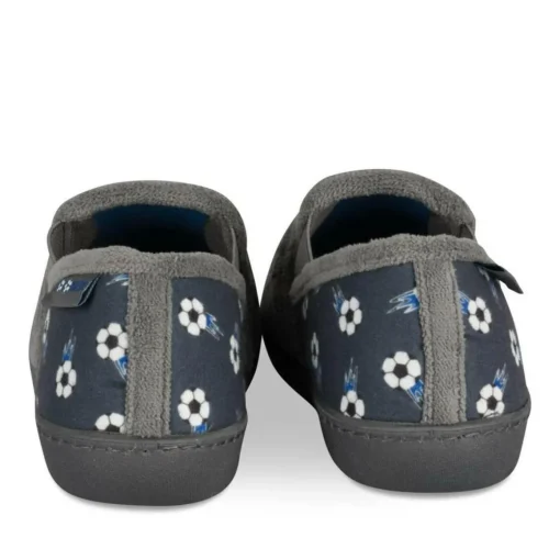 Chaussons GRIS Garçon Motif Uni A Enfiler