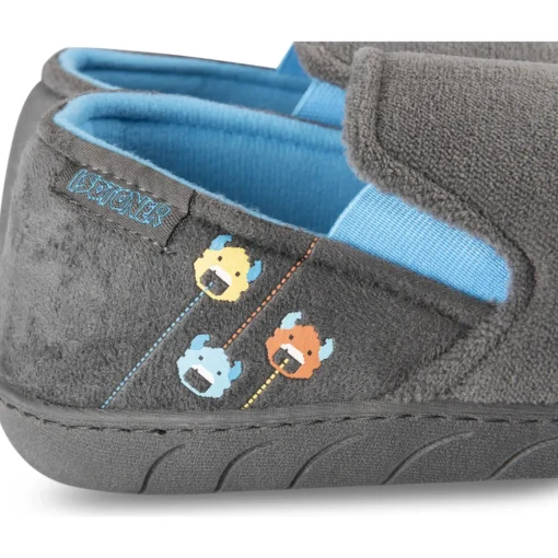 Chaussons GRIS Garçon Motif Uni A Enfiler