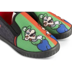 Chaussons GRIS Garçon Motif Multicolore A Enfiler