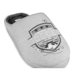 Chaussons GRIS Garçon Motif Uni A Enfiler