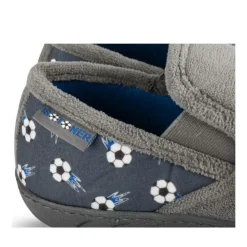 Chaussons GRIS Garçon Motif Uni A Enfiler