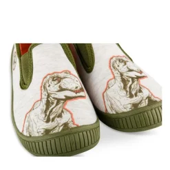 Chaussons GRIS Garçon Motif Dinosaure A Enfiler