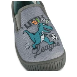 Chaussons GRIS Garçon Motif Dinosaure A Enfiler