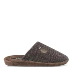 Chaussons GRIS Homme Motif Uni A Enfiler
